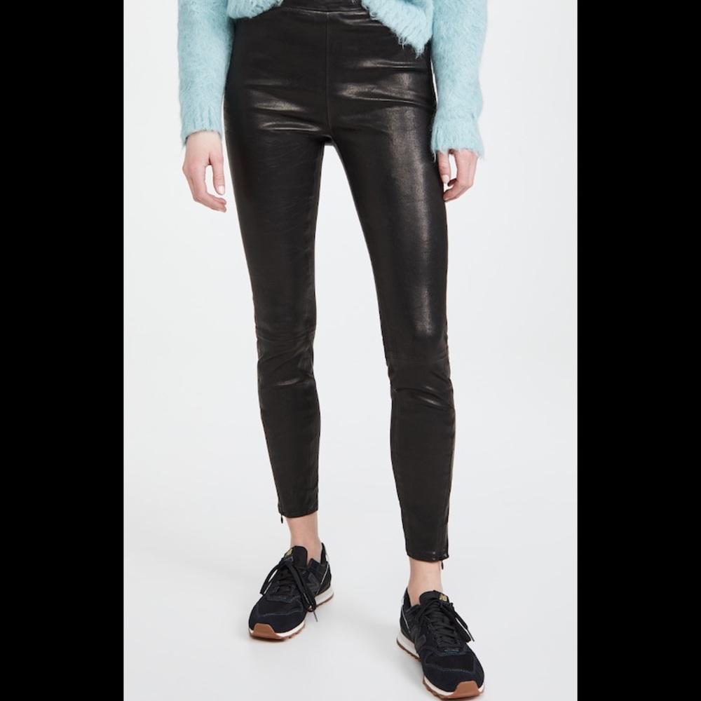 High-Rise Skinny Leather Pants